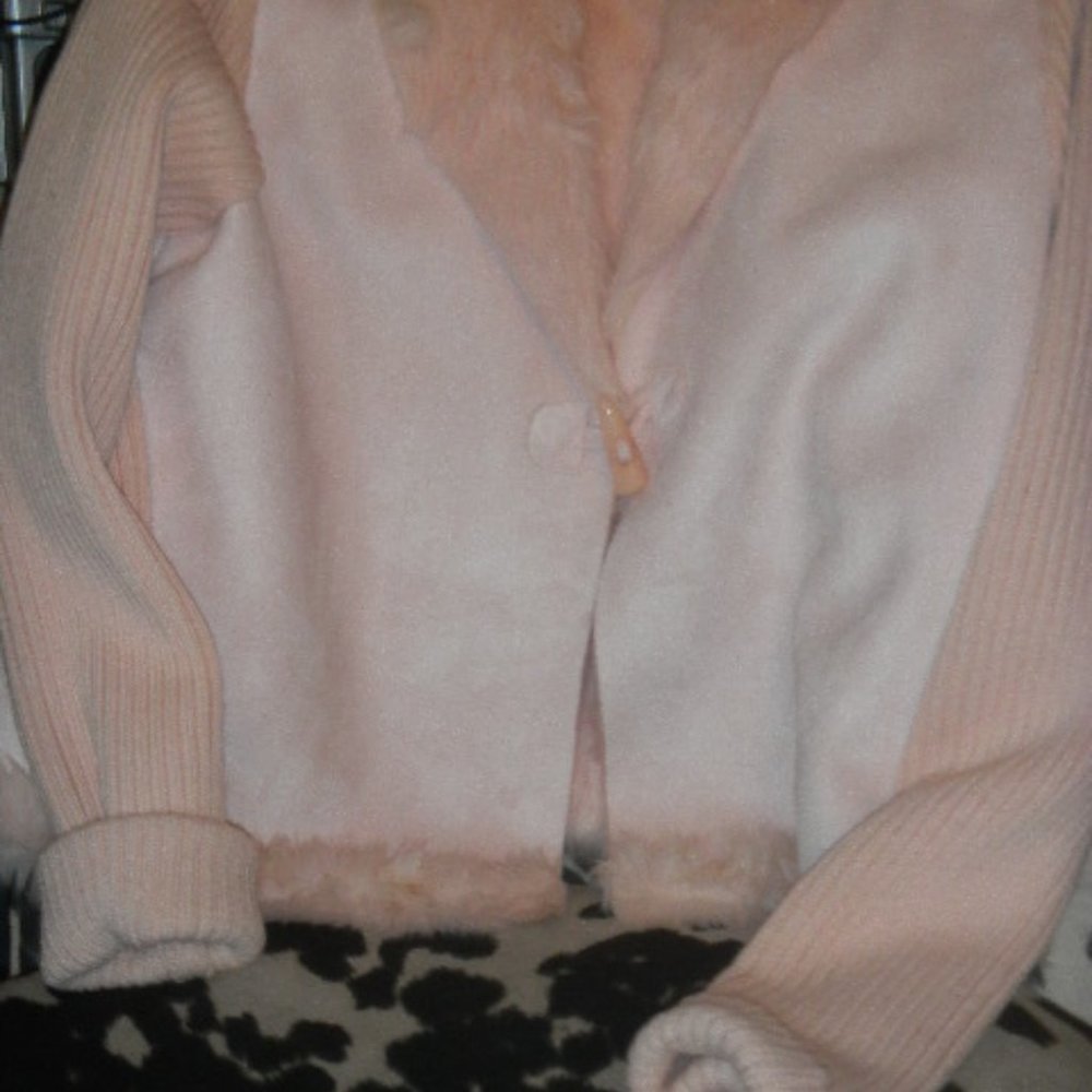 Knit sweater/jacket faux suede